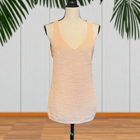 Madewell Peach Knit Sweater Tank Top – Size Large - Picture 2 of 12